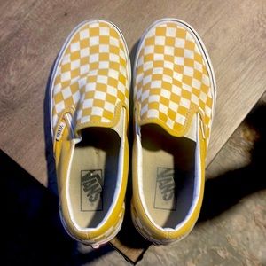 Vans yellow & white checkered